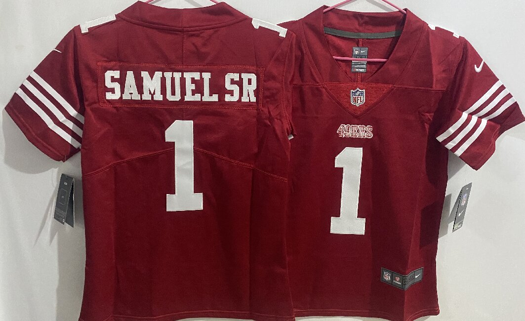 Youth  San Francisco 49ers #1 Deebo Samuel Sr. Red Vapor Untouchable Stitched Jersey(Run Small)
