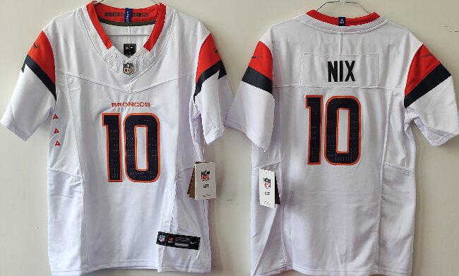 Women's Denver Broncos #10 Bo Nix White F.U.S.E. Alternate Stitched Jersey(Run Small)