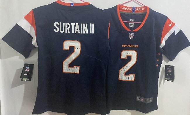 Youth Denver Broncos #2 Pat Surtain II Navy Alternate Stitched Jersey(Run Small)