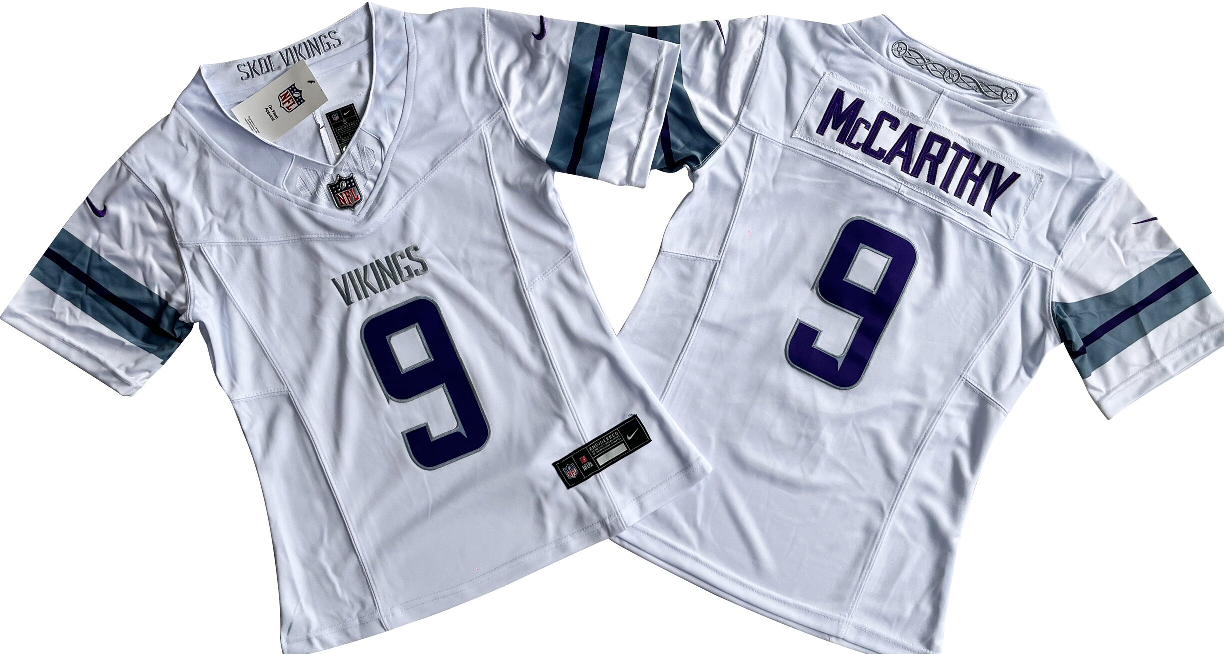 Women's Minnesota Vikings #9 J.J. McCarthy  White Alternate Vapor F.U.S.E. Limited Jersey
