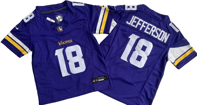 Youth Minnesota Vikings #18  Justin Jefferson Purple Vapor F.U.S.E. Limited Jersey