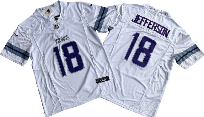 Youth Minnesota Vikings #18 Justin Jefferson White Alternate Vapor F.U.S.E. Limited Jersey