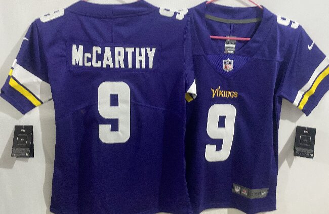Youth Minnesota Vikings #9 J.J. McCarthy Purple Vapor  Limited Jersey