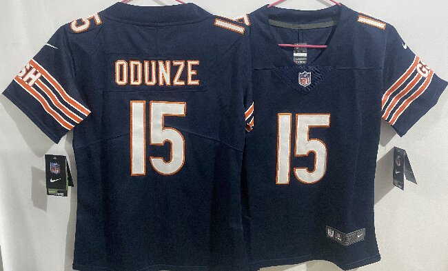 Youth Chicago Bears 15# Rome Odunze  Navy Vapor Limited Jersey