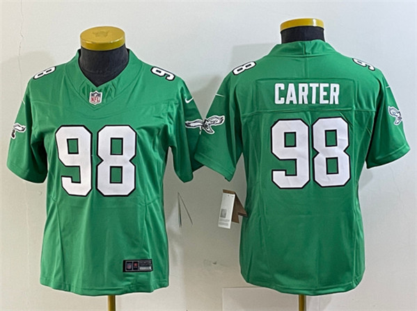 Youth Philadelphia Eagles #98 Jalen Carter Green F.U.S.E. Stitched Football Jersey(Run Small)