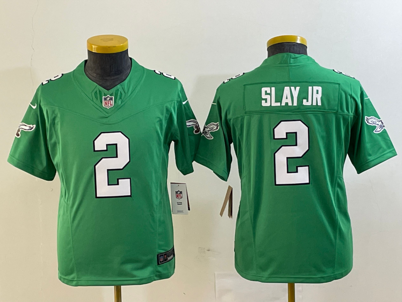 Youth  Philadelphia Eagles #2 Darius Slay JR Green F.U.S.E. Football Stitched Jersey(Run Small)