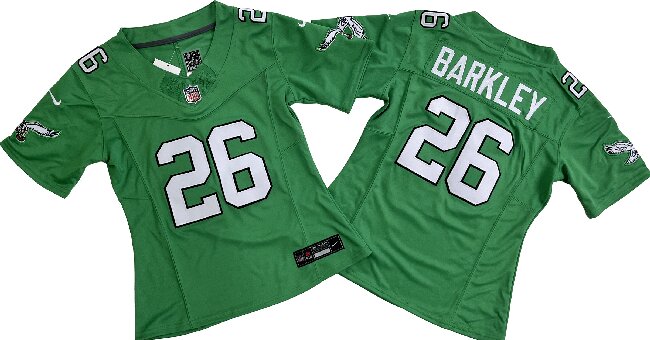 Women's Philadelphia Eagles 26# Saquon Barkley Green Vapor F.U.S.E. Limited Jersey