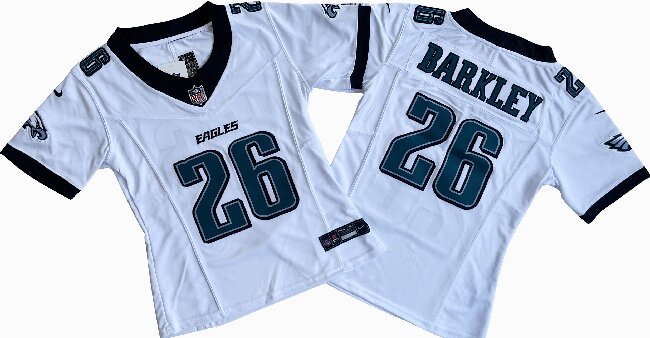 Women's Philadelphia Eagles 26# Saquon Barkley  White Vapor F.U.S.E. Limited Jersey