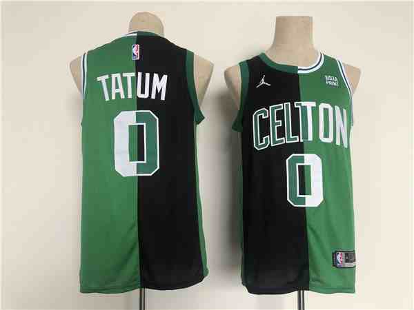 Men's Boston Celtics #0 Jayson Tatum 2022 Green Black  Stitched  Jersey