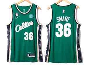 Men's Boston Celtics #36 Marcus Smart 2022-23 Green City Edition Stitched Jersey
