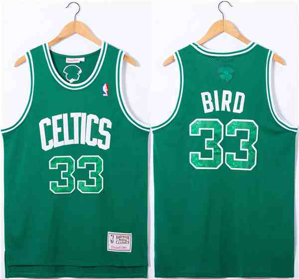 Men's Boston Celtics #33 Larry Bird Green Throwback Basketball Jersey