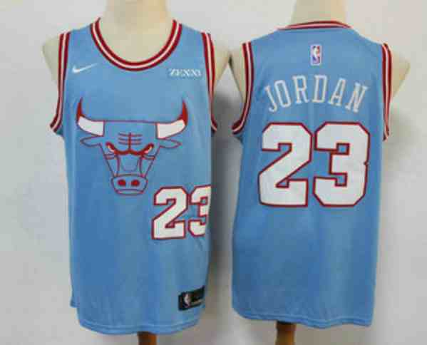 Men's Chicago Bulls #23 Michael Jordan Light Blue Stitched Basketball Jersey