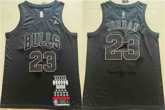 Men's Chicago Bulls #23 Michael Jordan Black Stitched  Basketball Jersey