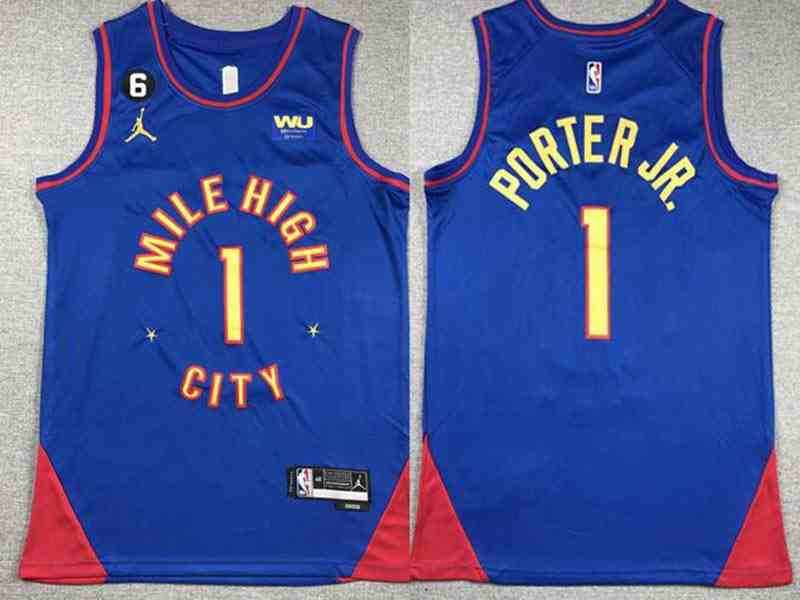 Mens 2023 Nba Denver Nuggets #1 Michael Porter Jr. Blue Statement Edition Jordan Swingman Jersey