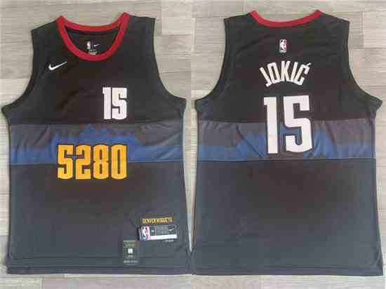 Denver Nuggets #15 Nikola Joki? 2023-24 Black City Edition Swingman Jersey