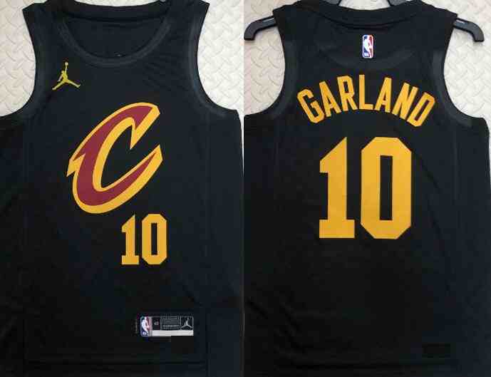 Cavaliers 10 Darius Garland Black 2022-23 Swingman Jersey
