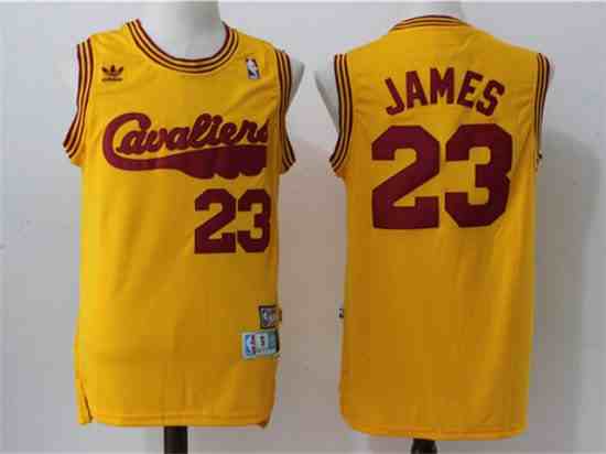 Cleveland Cavaliers #23 LeBron James Gold Hardwood Classics Jersey