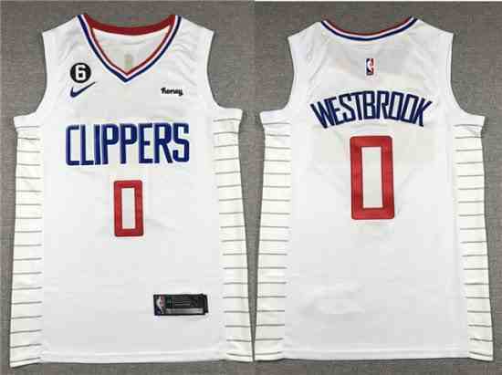 Los Angeles Clippers #0 Russell Westbrook White Swingman Jersey