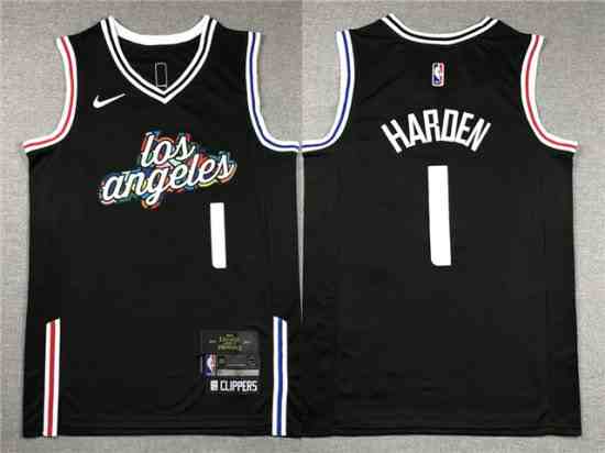 Los Angeles Clippers #1 James Harden 2022-23 Black City Edition Swingman Jersey
