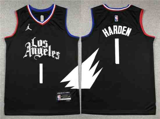 Los Angeles Clippers #1 James Harden 2022-23 Black Statement Edition Swingman Jersey