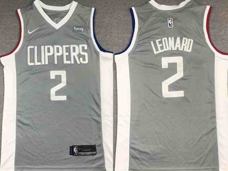 Mens 2021 Nba Los Angeles Clippers #2 Kawhi Leonard Gray Earned Edition Nike Swingman Jersey