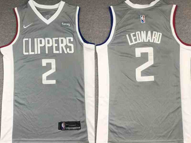 Mens 2021 Nba Los Angeles Clippers #2 Kawhi Leonard Gray Earned Edition Nike Swingman Jersey