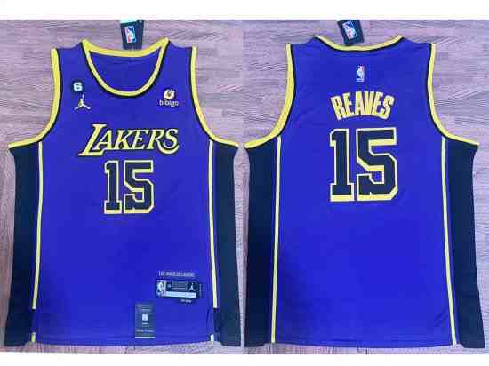 Los Angeles Lakers #15 Austin Reaves 2022-23 Purple Statement Swingman Jersey