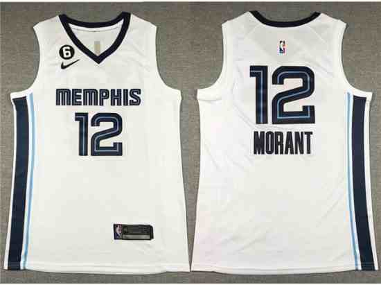 Memphis Grizzlies #12 Ja Morant 2022-23 White Swingman Jersey
