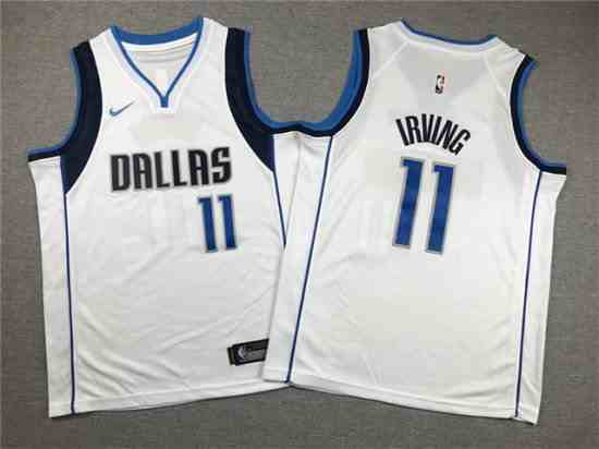 Youth Dallas Mavericks #11 Kyrie Irving White Swingman Jersey