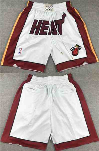 Men's Miami Heat  White Shorts