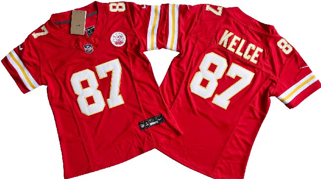 Women's Kansas City Chiefs #87 Travis Kelce Red Vapor F.U.S.E. Limited Jersey