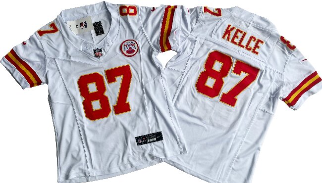 Women's Kansas City Chiefs #87 Travis Kelce White Vapor F.U.S.E. Limited Jersey
