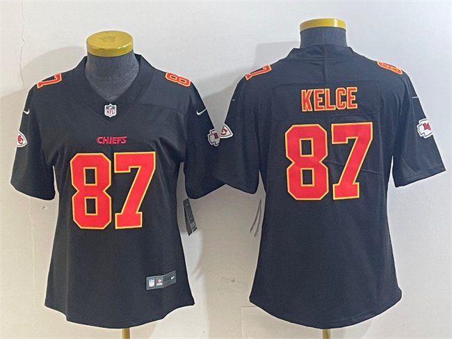 Youth Kansas City Chiefs #87 Travis Kelce Black Vapor Untouchable Limited Stitched Football Jersey(Run Small)