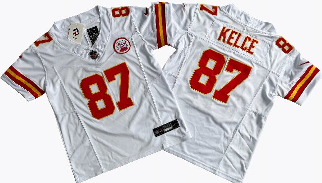 Youth Kansas City Chiefs #87 Travis Kelce White Vapor F.U.S.E. Limited Jersey
