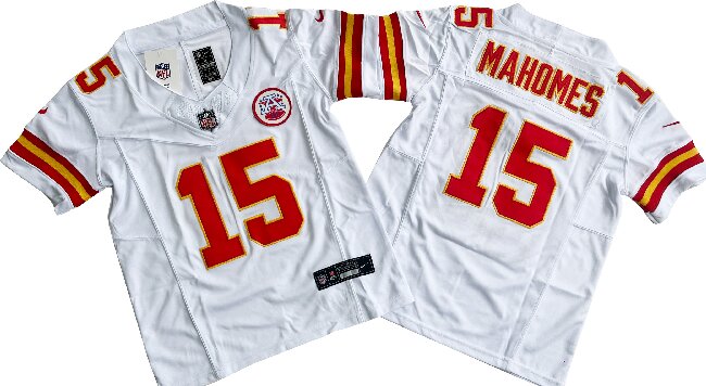 Youth Kansas City Chiefs #15 Patrick Mahomes White Vapor F.U.S.E. Limited Jersey