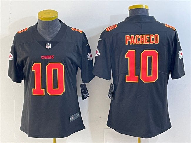 Youth Kansas City Chiefs #10 Isiah Pacheco Black Vapor Untouchable Limited Stitched Football Jersey(Run Small)