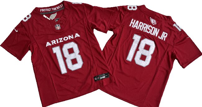 Youth Arizona Cardinals #18 Marvin Harrison Jr Red F.U.S.E Stitched Jersey(Run Small)
