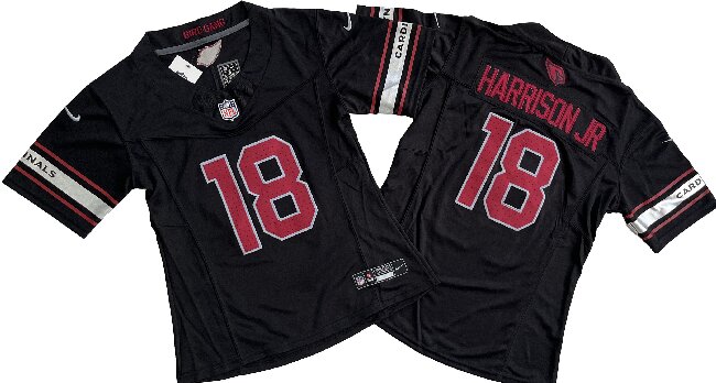 Women's Arizona Cardinals #18 Marvin Harrison Jr Black F.U.S.E Stitched Jersey(Run Small)