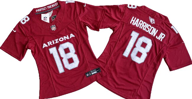 Women's Arizona Cardinals #18 Marvin Harrison Jr Red F.U.S.E Stitched Jersey(Run Small)