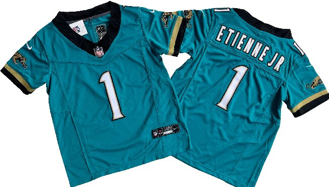 Youth Jacksonville Jaguars #1 Travis Etienne JR Teal Prowler Throwback Vapor F.U.S.E. Limited Jersey