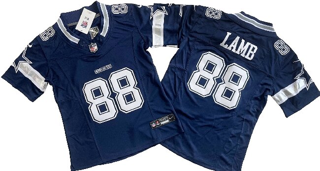 Youth  Dallas Cowboys #88 CeeDee Lamb Navy  F.U.S.E. Limited Stitched Jersey(Run Small)