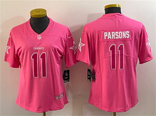 Youth Dallas Cowboys #11 Micah Parsons Pink Vapor Untouchable Limited Stitched Jersey(Run Small)