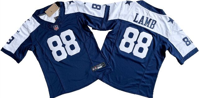 Women's Dallas Cowboys #88 CeeDee Lamb Navy White F.U.S.E.Vapor Thanksgiving Limited Stitched Football Jersey(Run Small）