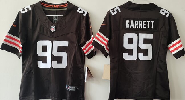 Youth Cleveland Browns #95 Myles Garrett Brown 2024 F.U.S.E Stitched Jersey(Run Small)