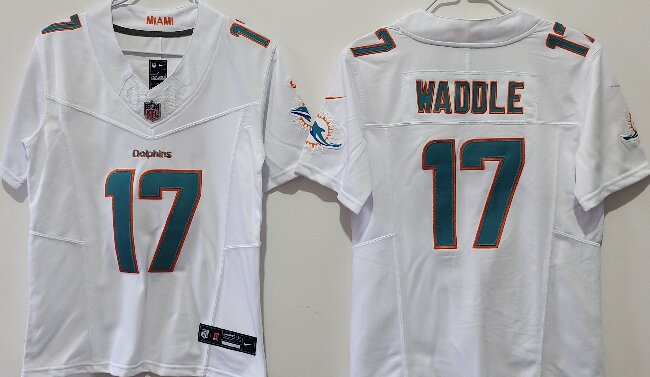 Youth Miami Dolphins #17 Jaylen Waddle White  F.U.S.E Vapor Untouchable Stitched Jersey(Run Small)