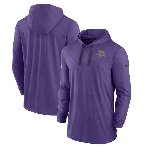 Men's Minnesota Vikings Purple Sideline Performance  Hoodie