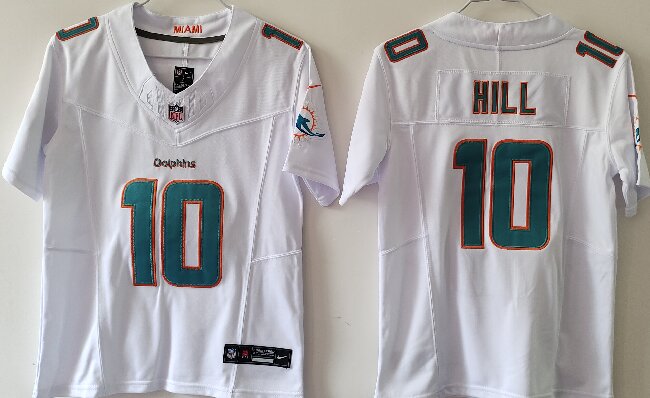 Women's Miami Dolphins #10 Tyreek Hill White F.U.S.E Vapor Untouchable Stitched Jersey(Run Small)