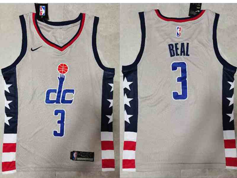 Mens Nba Washington Wizards #3 Bradley Beal Gray 2020-21 City Edition Swingman Nike Jersey