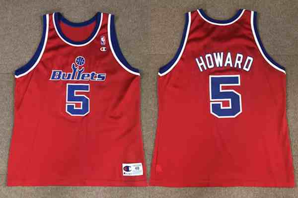 Men's Washington Wizards #5 Juwan Howard Red Stitched Basketball Jersey
