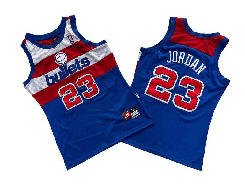 Men's Washington Wizards #23 Michael Jordan Blue Red Throwback Stitched Jersey